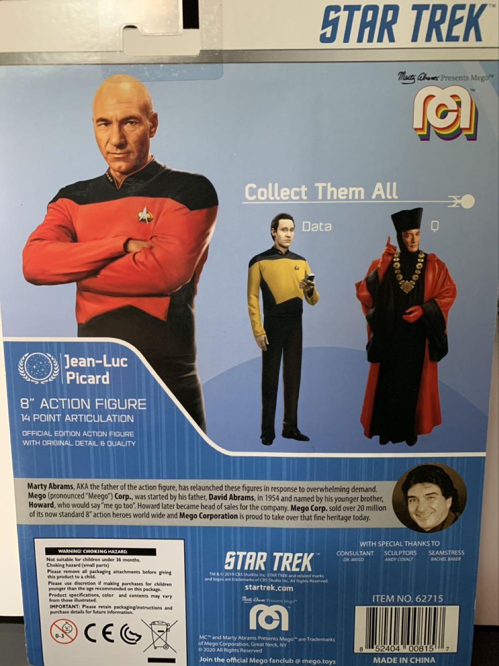 Star Trek Mego-Jean-Luc Picard - Mego (Star Trek - TNG) action figure collectible [Barcode 852404008157] - Main Image 2