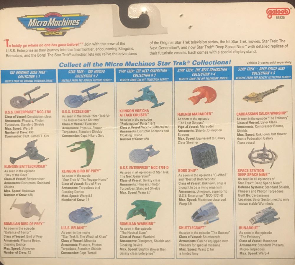 Micro Machine Star Trek The Next Generation - Micro Machines (Star Trek TNG) action figure collectible [Barcode 047246658848] - Main Image 2