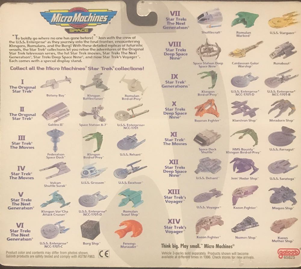 Micro Machine Star Trek  Voyager Ships - Micro Machines (Star Trek Voyager) action figure collectible [Barcode 047246661282] - Main Image 2