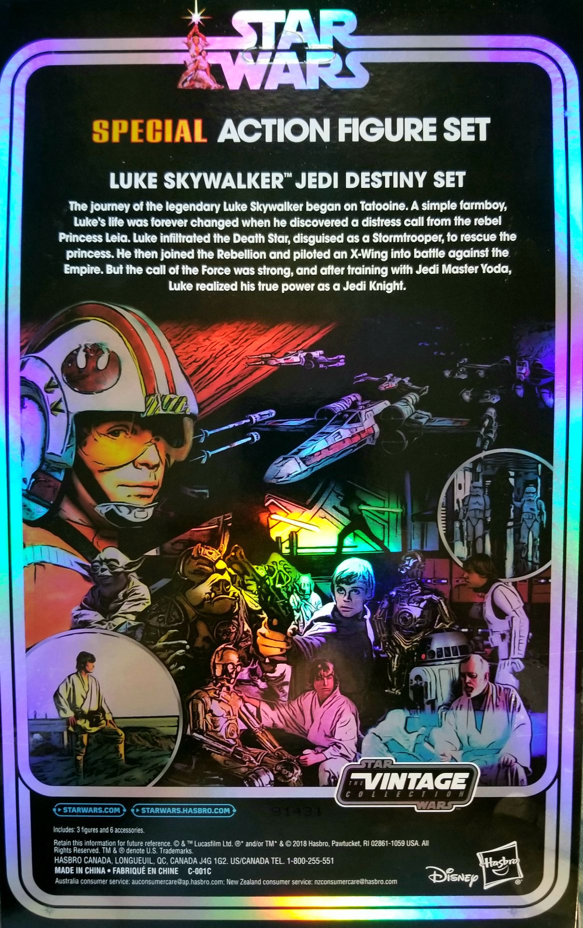 Luke Skywalker Jedi Destiny Set 3-Pack (Stormtrooper Disguise, X-Wing Pilot & Jedi Knight) - Hasbro (Star Wars: Original Trilogy) action figure collectible [Barcode 630509854288] - Main Image 2