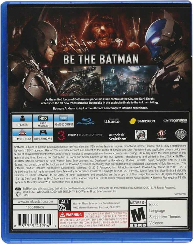 Playstation Batman: Arkham Knight Playstation 4  action figure collectible [Barcode 883929412044] - Main Image 2
