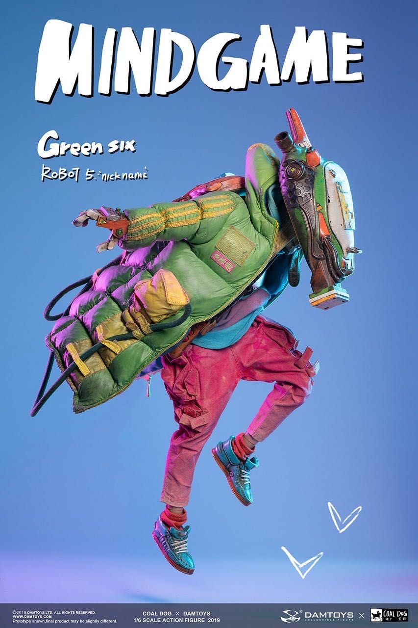 Mind Game - Green Six Figure - Damtoys x Coal Dog action figure collectible [Barcode 06970569621425] - Main Image 3