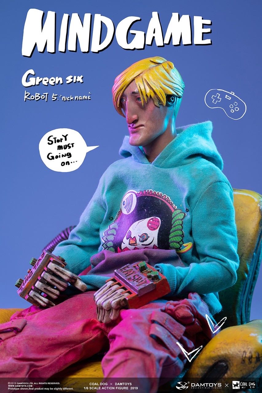 Mind Game - Green Six Figure - Damtoys x Coal Dog action figure collectible [Barcode 06970569621425] - Main Image 4