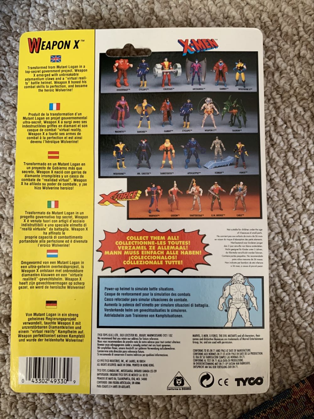 X-Men Weapon X Wolverine 4th Edition - Silver Cables (International Version) - Tyco action figure collectible [Barcode 043302493309] - Main Image 2