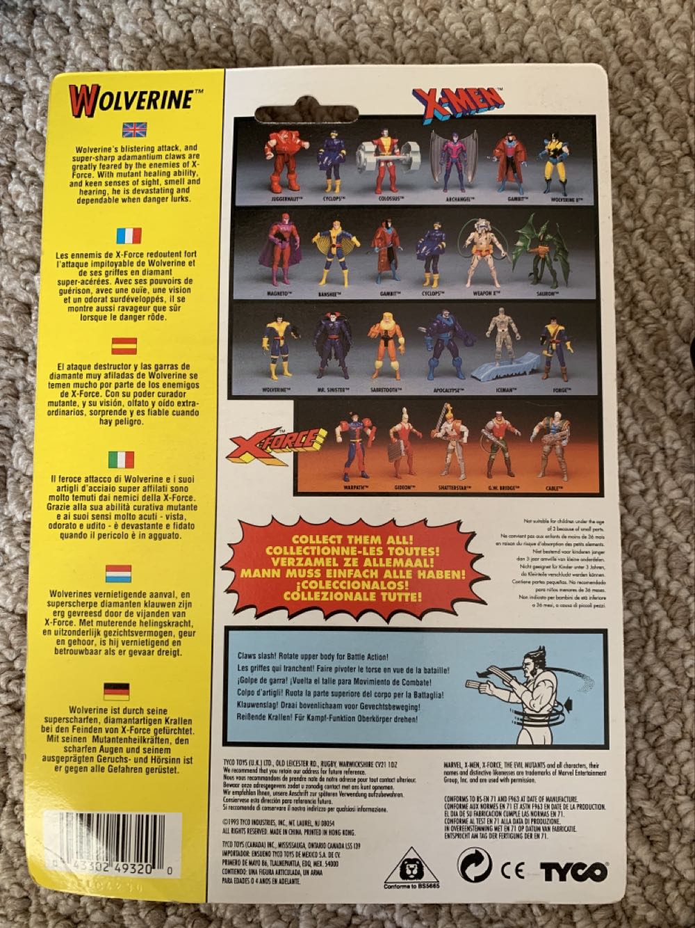 X-Men Wolverine Edition 3 (International Version) - Tyco action figure collectible [Barcode 043302493200] - Main Image 2