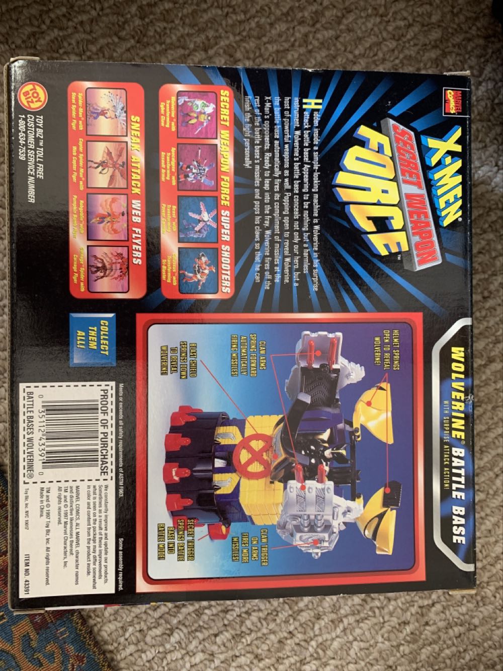Wolverine Battle Base - Toy Biz action figure collectible [Barcode 035112433910] - Main Image 2
