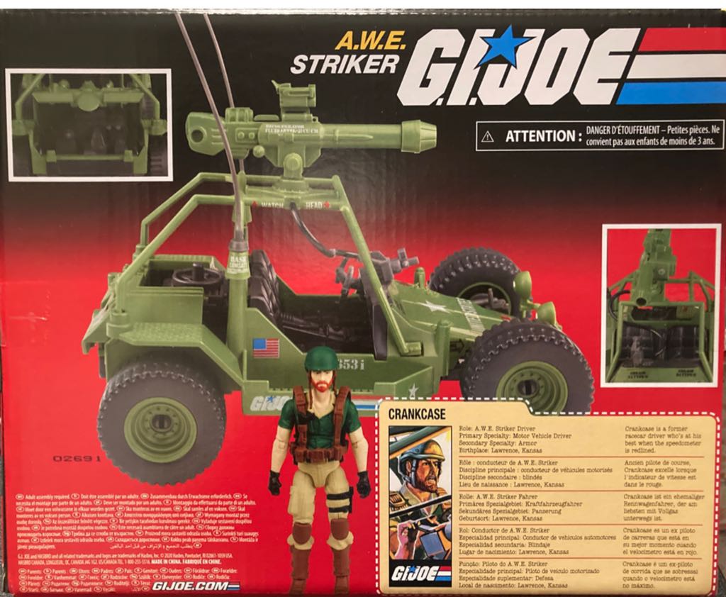 G.I. Joe Retro A.W.E. STRIKER w/ Crankcase 2020 WALMART EXCLUSIVE AWE In Hand! - Hasbro (G.I. Joe - Retro Collection) action figure collectible [Barcode 5010993734788] - Main Image 2