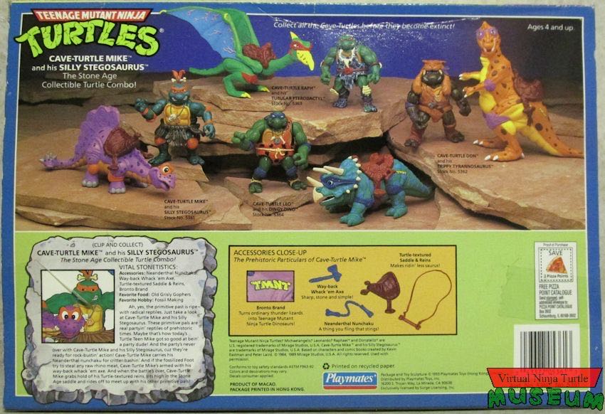 Cave Turtle Mike With Silly Stegosaurus - Playmates Toys (Teenage Mutant Ninja Turtles) action figure collectible - Main Image 2