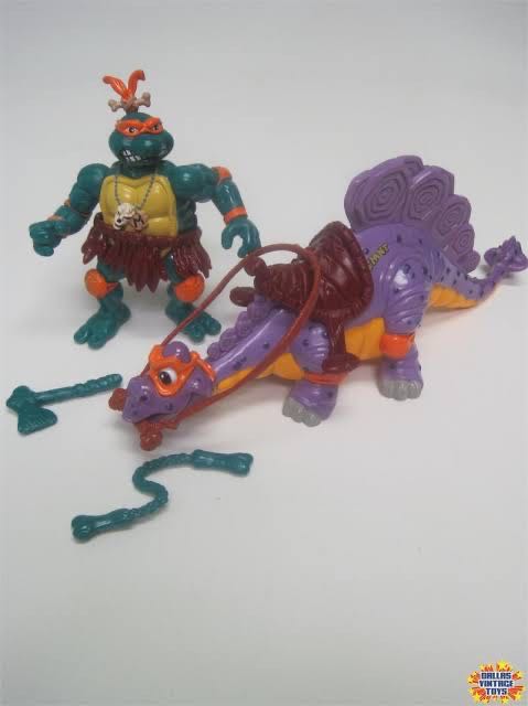 Cave Turtle Mike With Silly Stegosaurus - Playmates Toys (Teenage Mutant Ninja Turtles) action figure collectible - Main Image 3