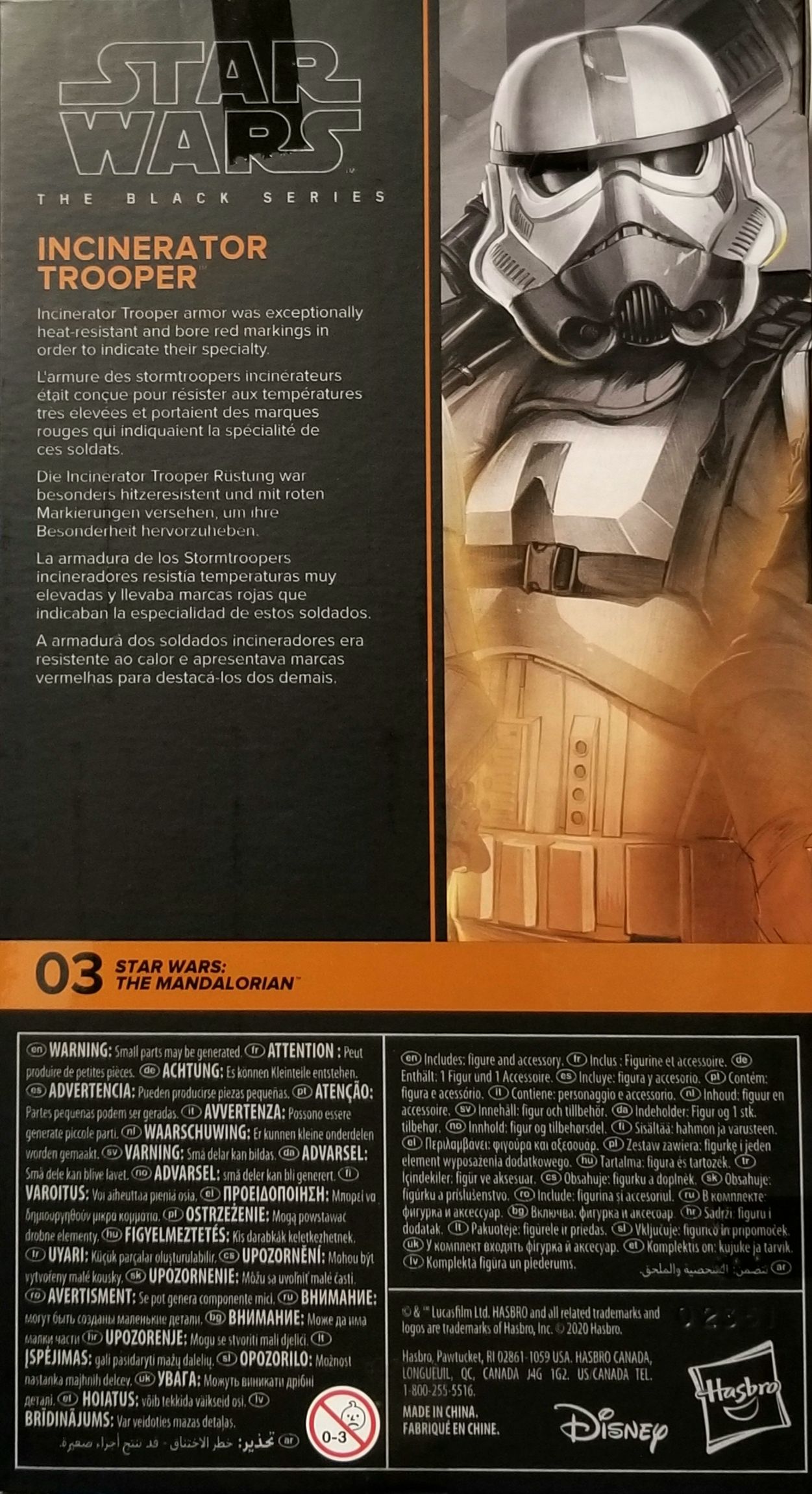 Incinerator Trooper - Hasbro (Star Wars Black 6”) (Star Wars The Mandalorian) action figure collectible [Barcode 5010993754694] - Main Image 2