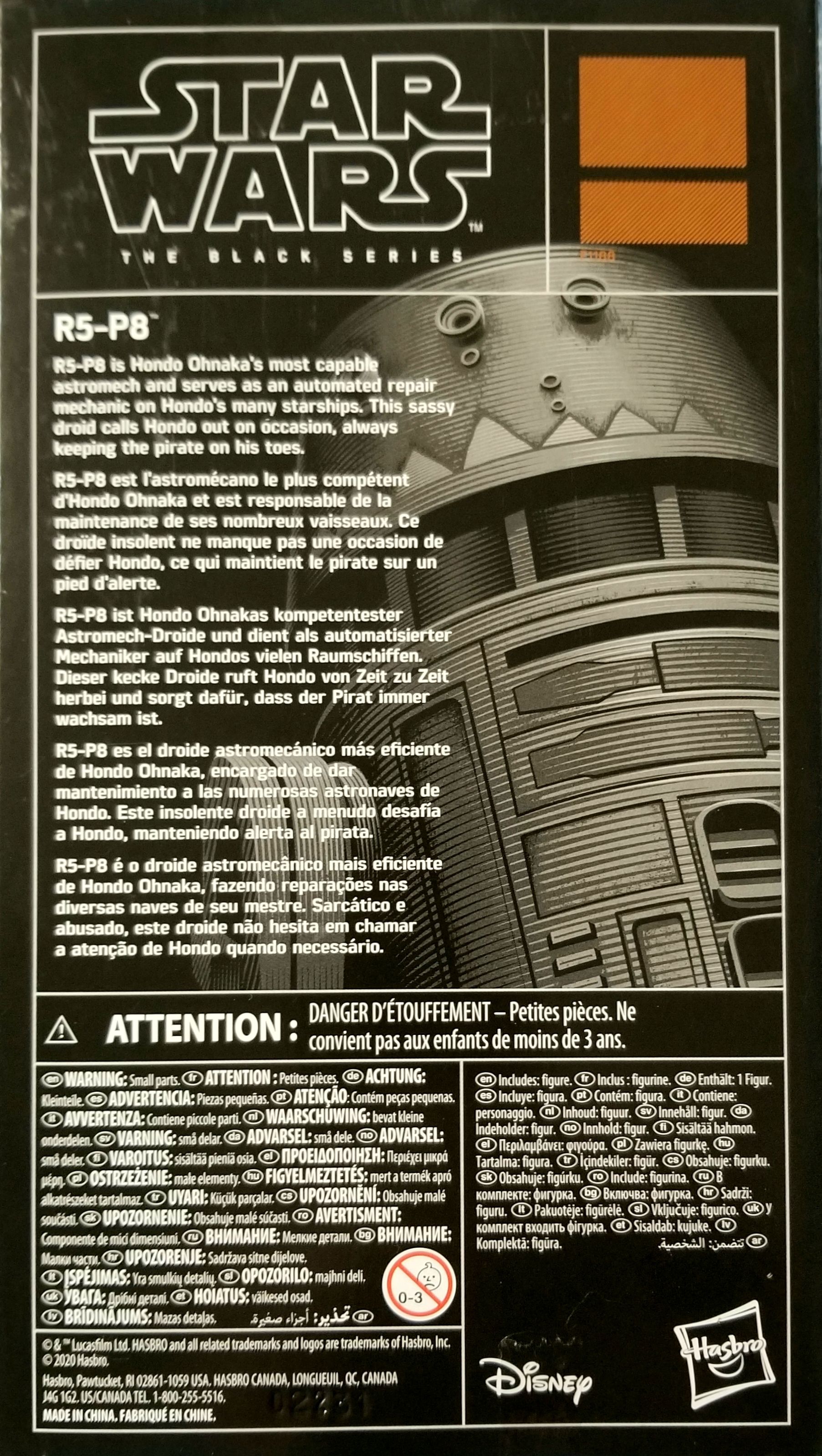 R5-P8 (Galaxy Edge) - Hasbro (Star Wars Black 6”) (Starwars Black 6 inch) action figure collectible [Barcode 5010993773091] - Main Image 2