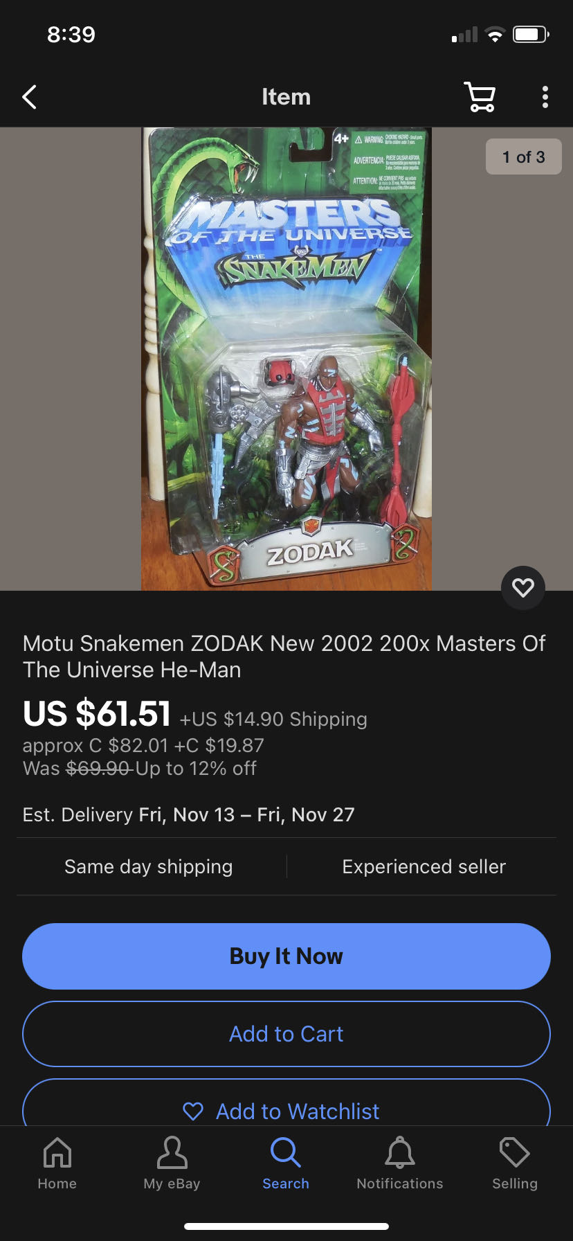 Zodak - Mattel (Masters Of The Universe vs Snakemen) action figure collectible [Barcode 027084126693] - Main Image 4