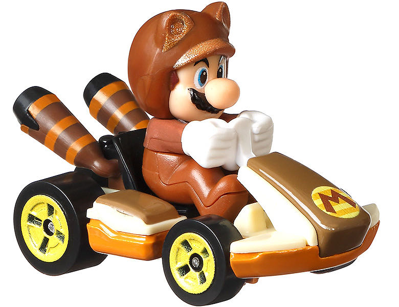 Hot Wheels-Mario Kart-Tanooki Mario (Standard Kart) - Hot Wheels (Mario) action figure collectible [Barcode 887961811605] - Main Image 2