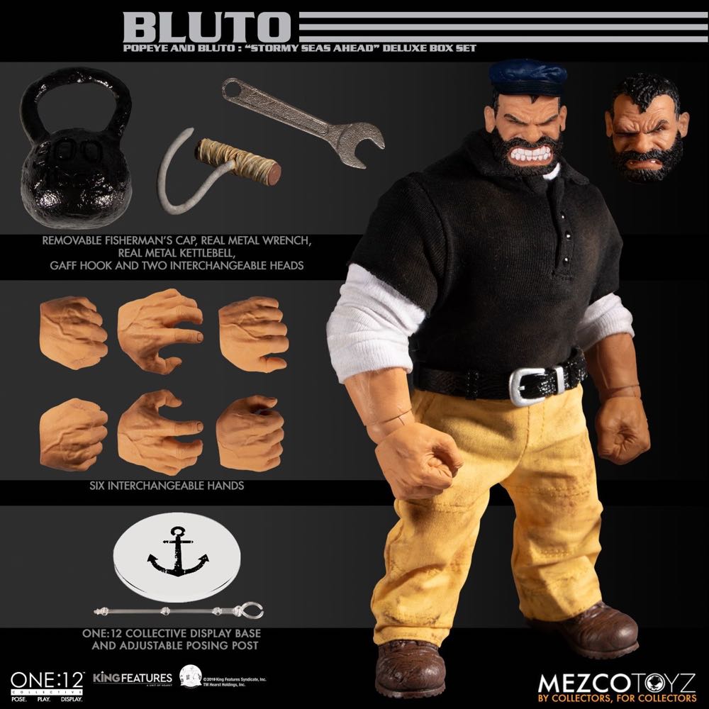 Mezco One:12 Collective: Popeye The Sailor Man - Popeye & Bluto Stormy Seas Ahead (Deluxe Box Set) - Mezco (One:12 Collective) action figure collectible [Barcode 696198764710] - Main Image 4