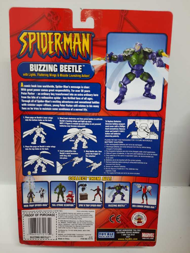 Spider-Man Buzzing Beetle - Toy Biz (Spider-Man) action figure collectible [Barcode 086892721742] - Main Image 2