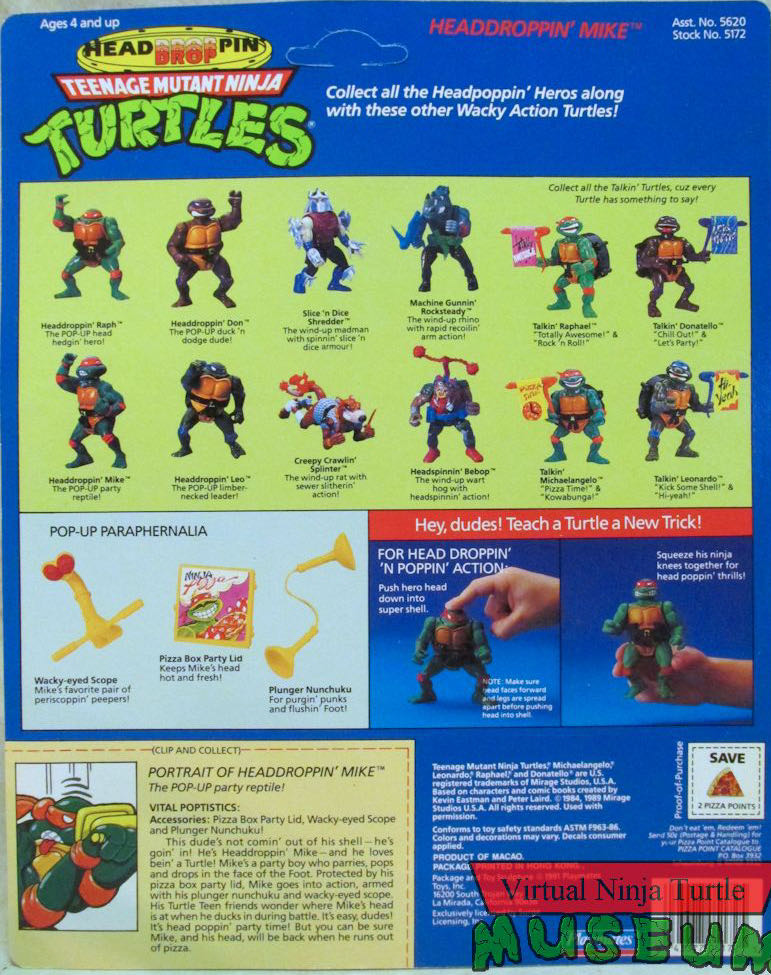 Head Droppin Mikey - Playmates Toys (Teenage Mutant Ninja Turtles) action figure collectible [Barcode 8001444149715] - Main Image 2