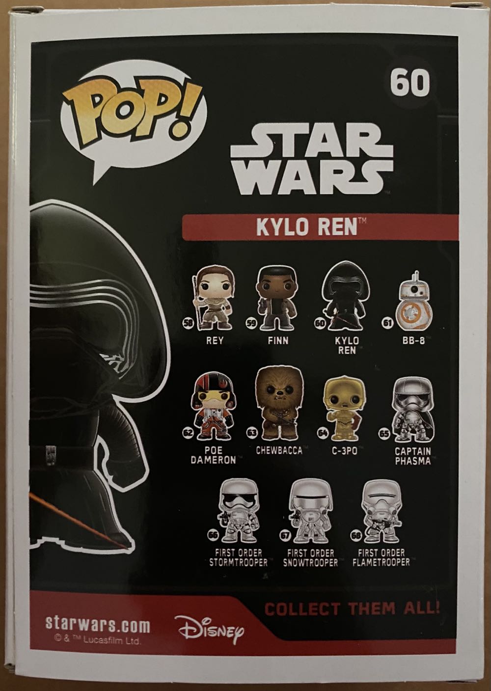 Pop! Star Wars (The Force Awakens): #60 Kylo Ren (Hooded) - Funko (star wars the force awakens) action figure collectible [Barcode 849803062279] - Main Image 3