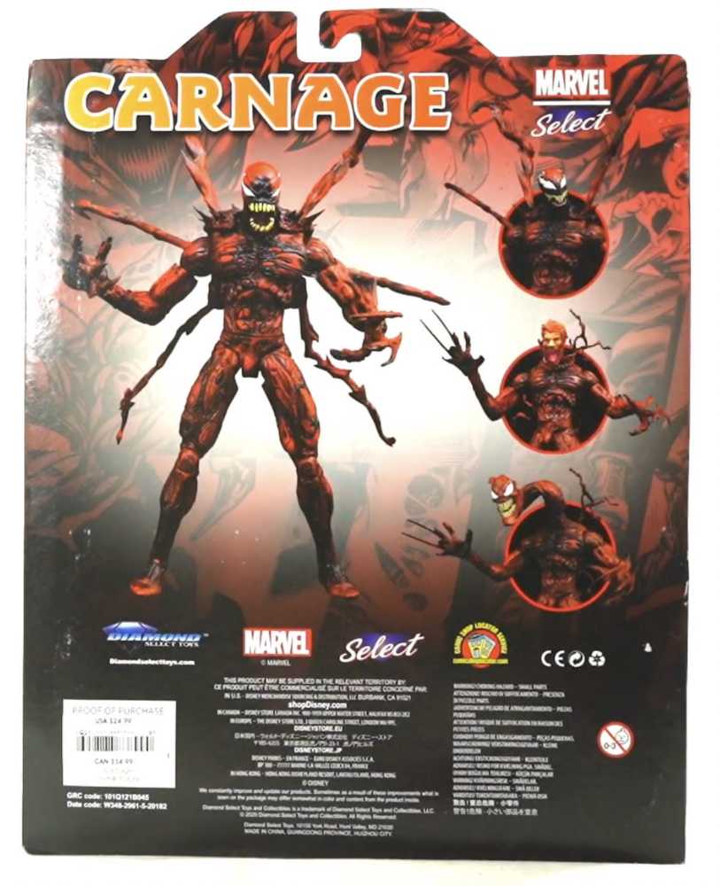 Carnage Marvel Select - Diamond Select (Marvel Select Disney Store Exclusive) action figure collectible [Barcode 699788838990] - Main Image 4