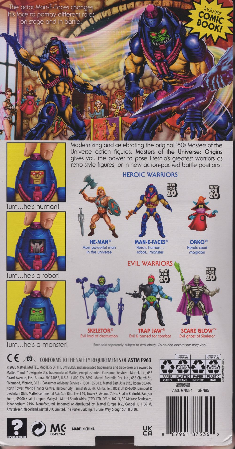 Man-E-Faces - Mattel (Masters of the Universe: Origins) action figure collectible [Barcode 887961875362] - Main Image 2