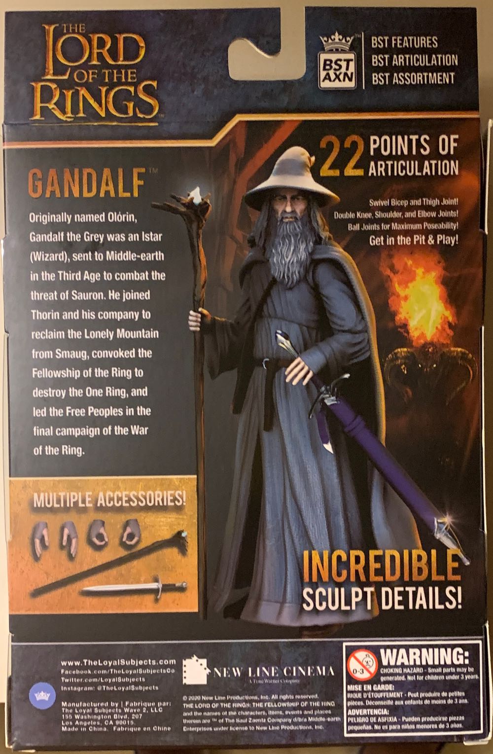 Gandalf - The Loyal Subjects (Lord of the Rings BST AXN) action figure collectible [Barcode 850795008718] - Main Image 2