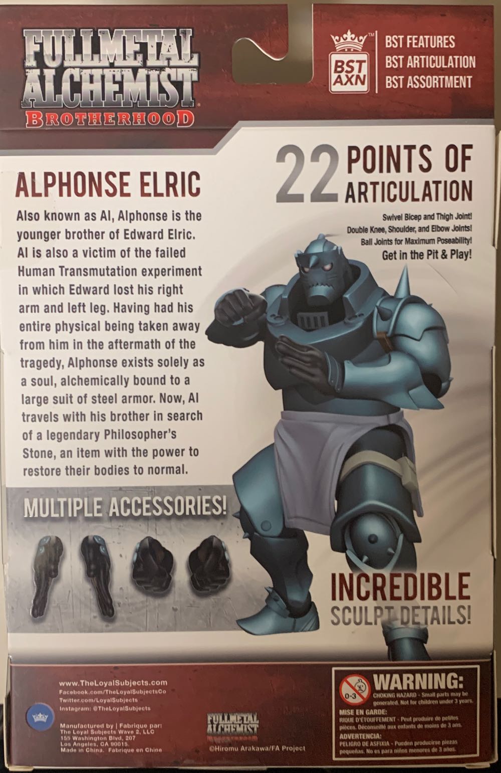 BST AXN: Alphonse Elric - The Loyal Subjects (Fullmetal Alchemist: Brotherhood) action figure collectible [Barcode 850795008657] - Main Image 2
