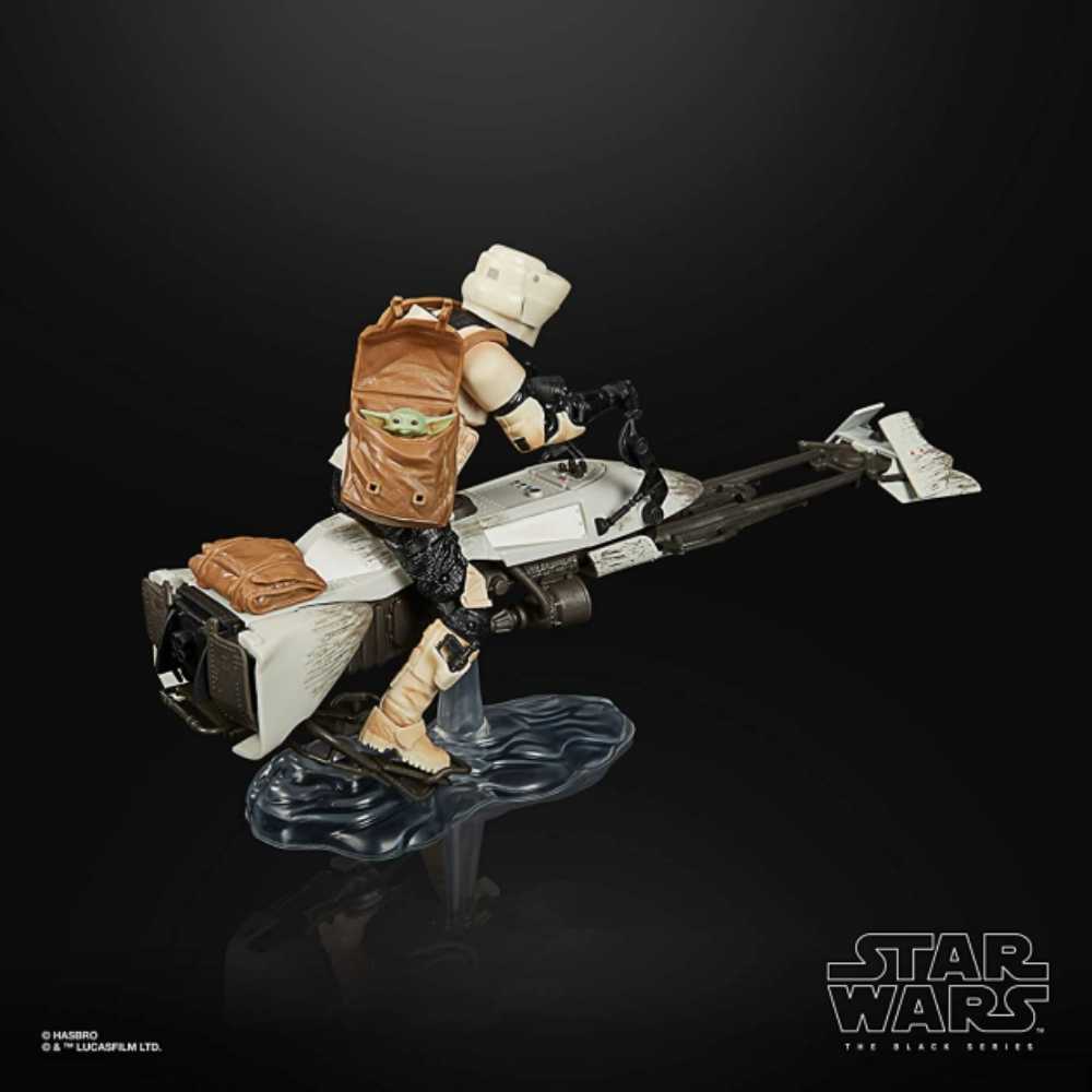 (D) Speeder Bike & Scout Trooper & The Child - Hasbro (Star Wars Black 6”) (Star Wars Black 6 inch) action figure collectible [Barcode 5010993773282] - Main Image 4