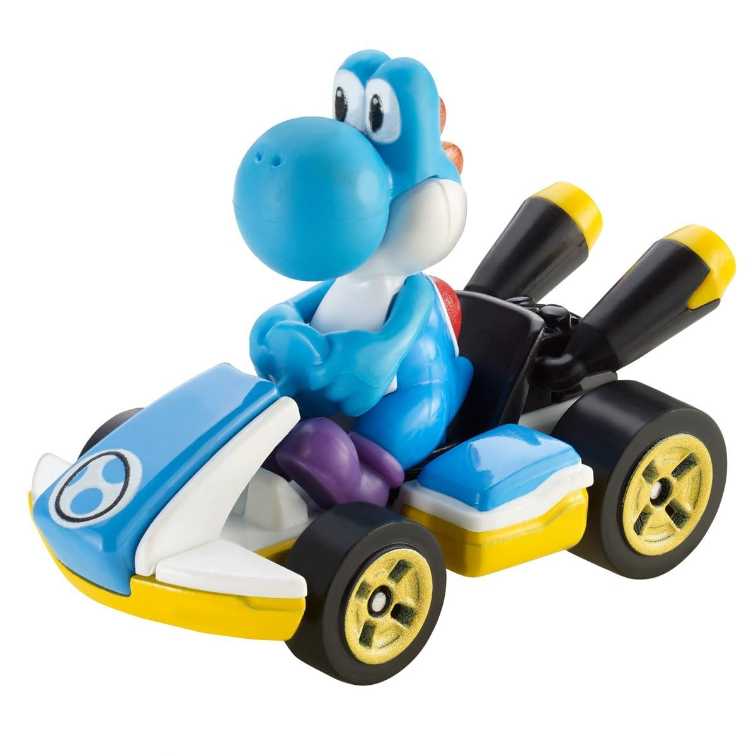 Hot Wheels-Mario Kart- Light Blue Yoshi (Standard Kart) - Mattel (Hot Wheels Mario Kart) action figure collectible [Barcode 887961714517] - Main Image 2