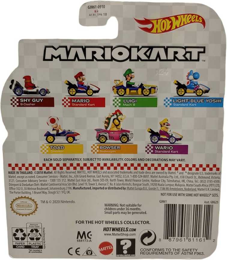 Hot Wheels-Mario Kart- Shy Guy (B Dasher) - Mattel (Hot Wheels Mario Kart) action figure collectible [Barcode 887961811612] - Main Image 4