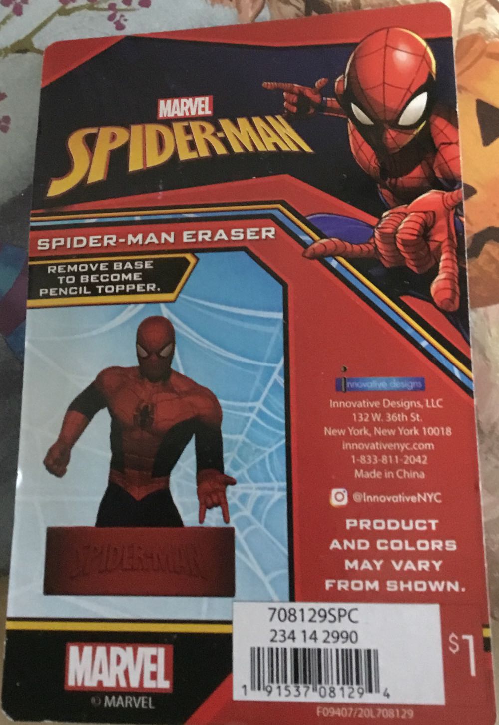 Marvel Spider-Man-Spider-man Eraser  action figure collectible [Barcode 191537081294] - Main Image 2