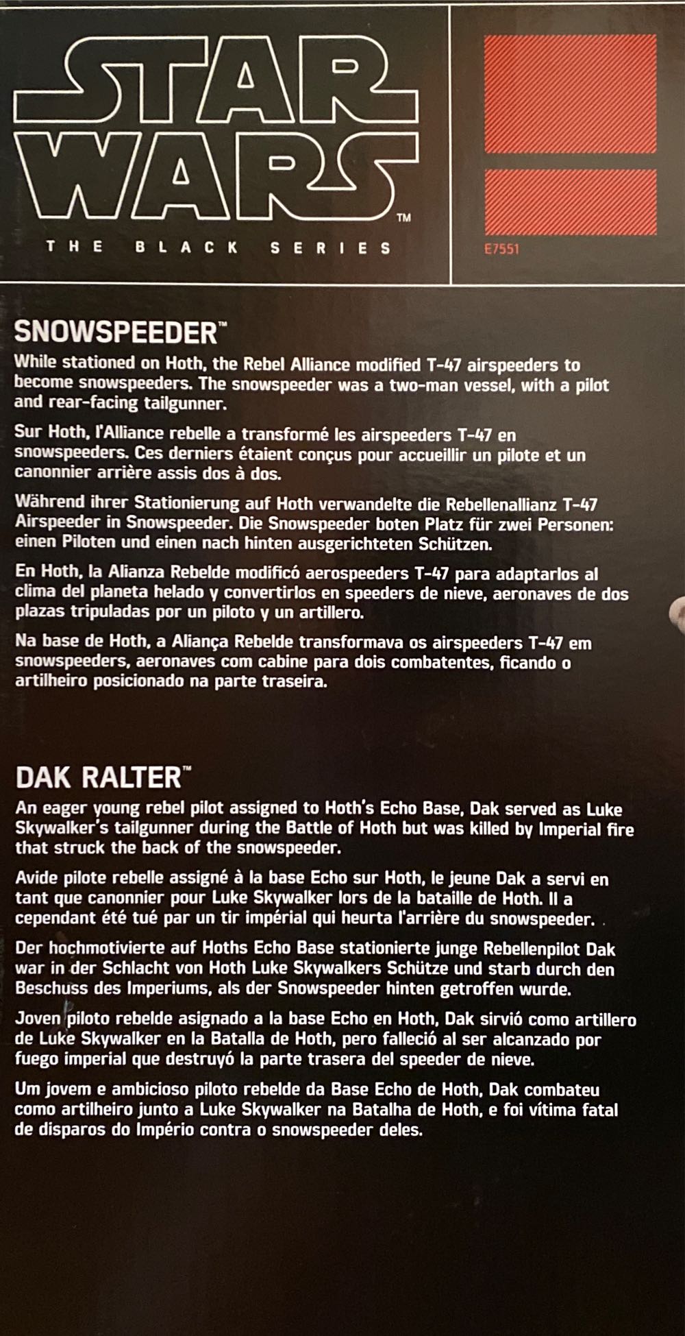 Snowspeeder w/ Dak Ralter - Hasbro (Star Wars - The Black Series) action figure collectible [Barcode 5010993680764] - Main Image 3