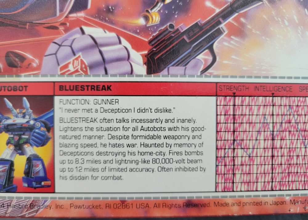 Transformers G1 Bluestreak - Hasbro (1984) action figure collectible [Barcode 038976057551] - Main Image 4