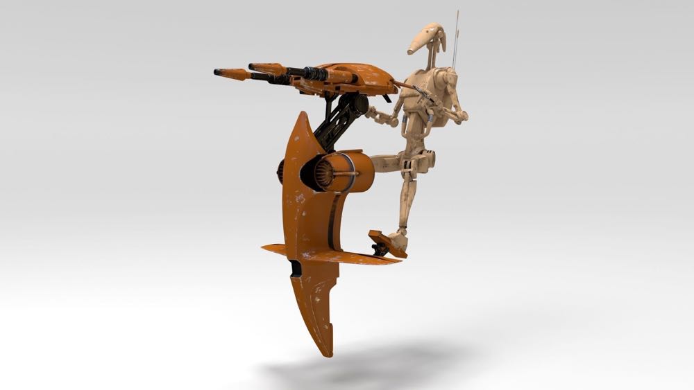STAP and Battle Droid (with Firing Laser Missiles) - Kenner / Hasbro (Star Wars) action figure collectible [Barcode 076281840697] - Main Image 4