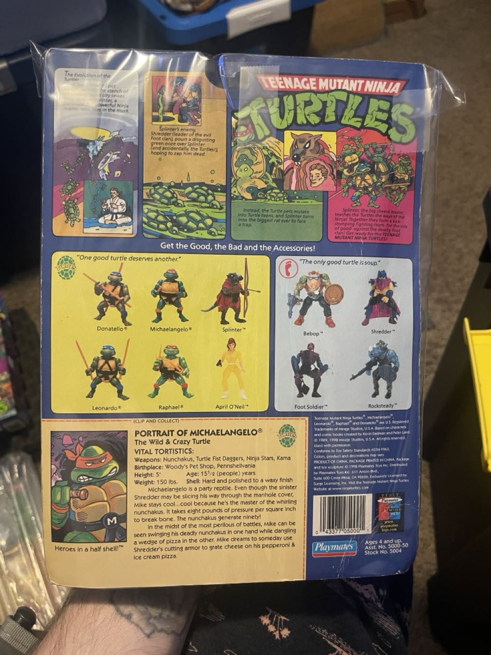 Michaelangelo - Playmates Toys (Teenage Mutant Ninja Turtles (1998)) action figure collectible [Barcode 043377050001] - Main Image 2