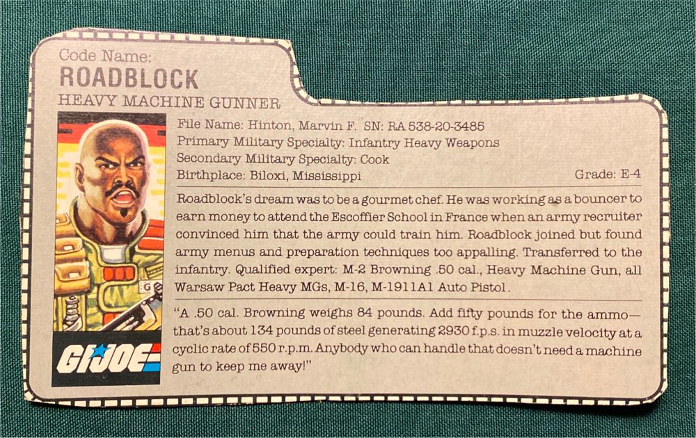 Roadblock - Hasbro (G.I. Joe A Real American Hero) action figure collectible [Barcode 038976064672] - Main Image 2