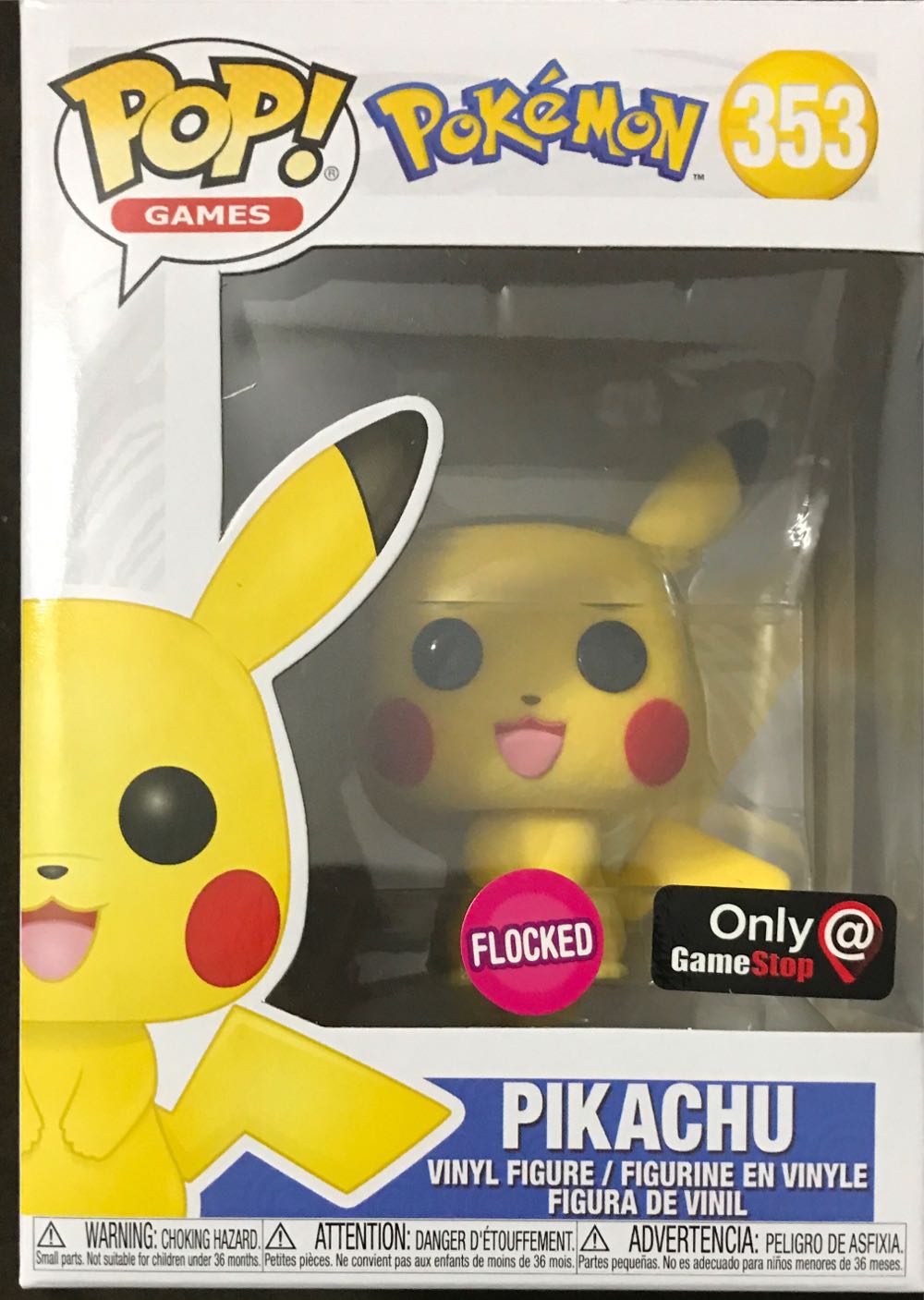 Pokemon: Pikachu Flocked #353 GameStop Exclusive  action figure collectible [Barcode 889698475242] - Main Image 2