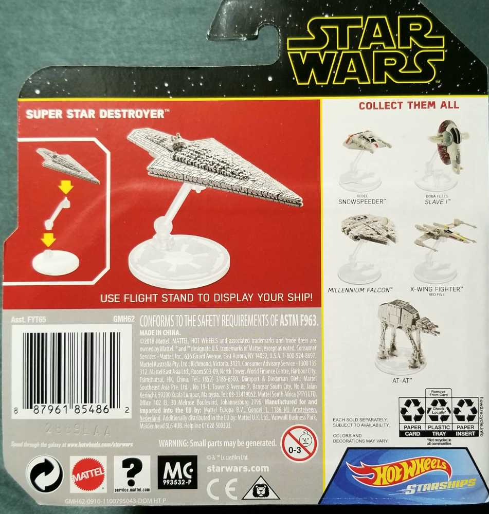 Hot Wheels Star Wars Vehicle Super Stardestroyer The Rise of Skywalker TROS - Hot Wheels from Mattel (Star Wars Hot Wheels) action figure collectible [Barcode 887961854862] - Main Image 2
