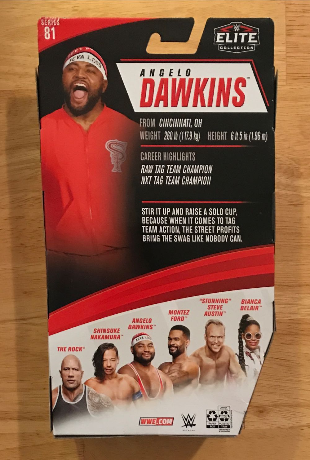 ANGELO DAWKINS - WWE ELITE 81 - Mattel (Attire Date: July 1, 2019 @ WWE Raw) action figure collectible [Barcode 887961921960] - Main Image 3