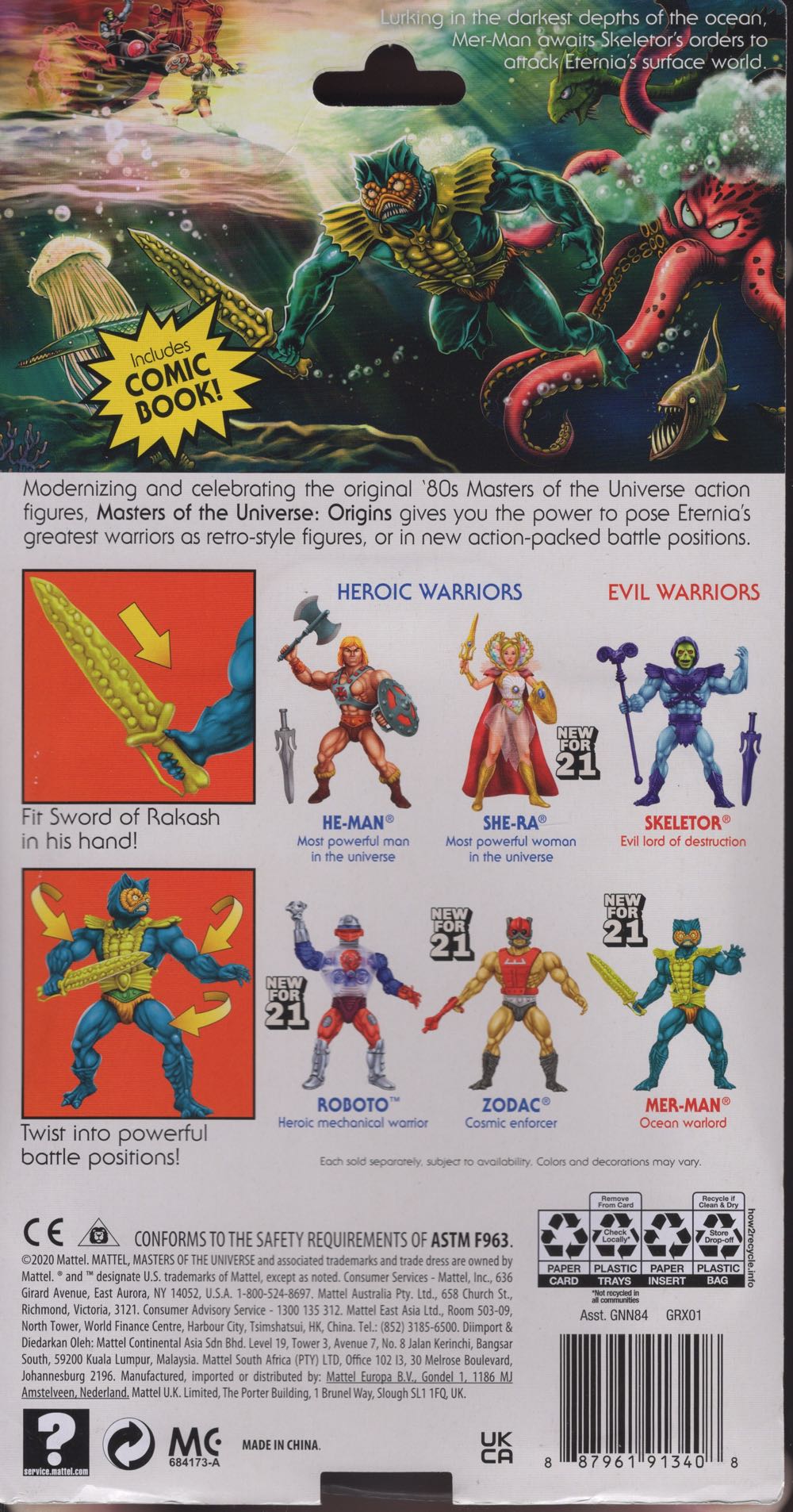 Mer-Man - Mattel (Masters Of The Universe Origins) action figure collectible [Barcode 887961913408] - Main Image 2
