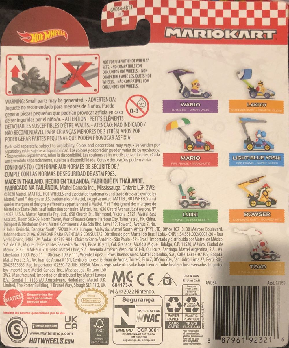 Hotwheels Mario Kart “Toad P-wing” - Hotwheels (Mario Kart) action figure collectible [Barcode 887961923216] - Main Image 2