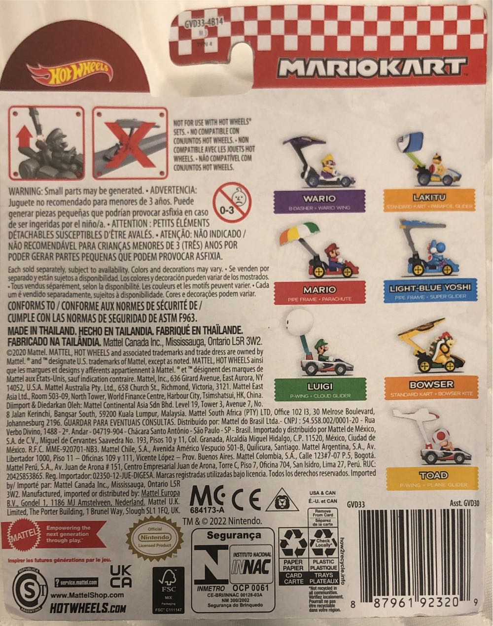 Hotwheels Mario Kart “Bowser Standard Kart Kite” - Hotwheels (Mario Kart) action figure collectible [Barcode 887961923209] - Main Image 4