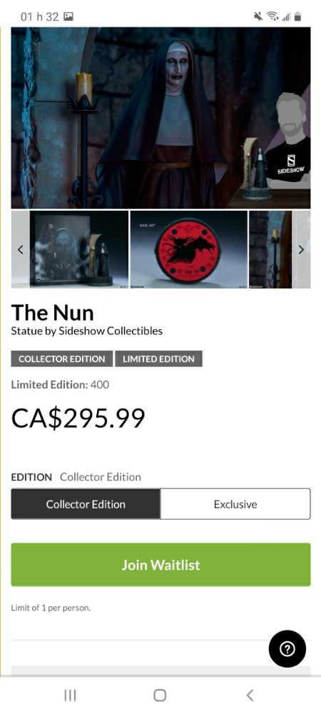 the nun - Sideshow Collectibles action figure collectible - Main Image 3