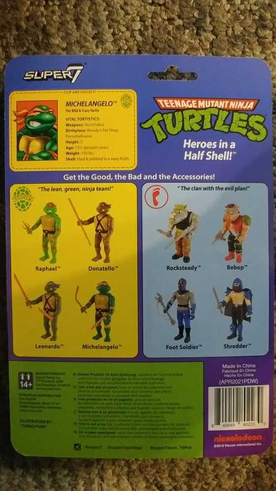Michelangelo - Super7 (Teenage Mutant Ninja Turtles) action figure collectible [Barcode 840049802230] - Main Image 2
