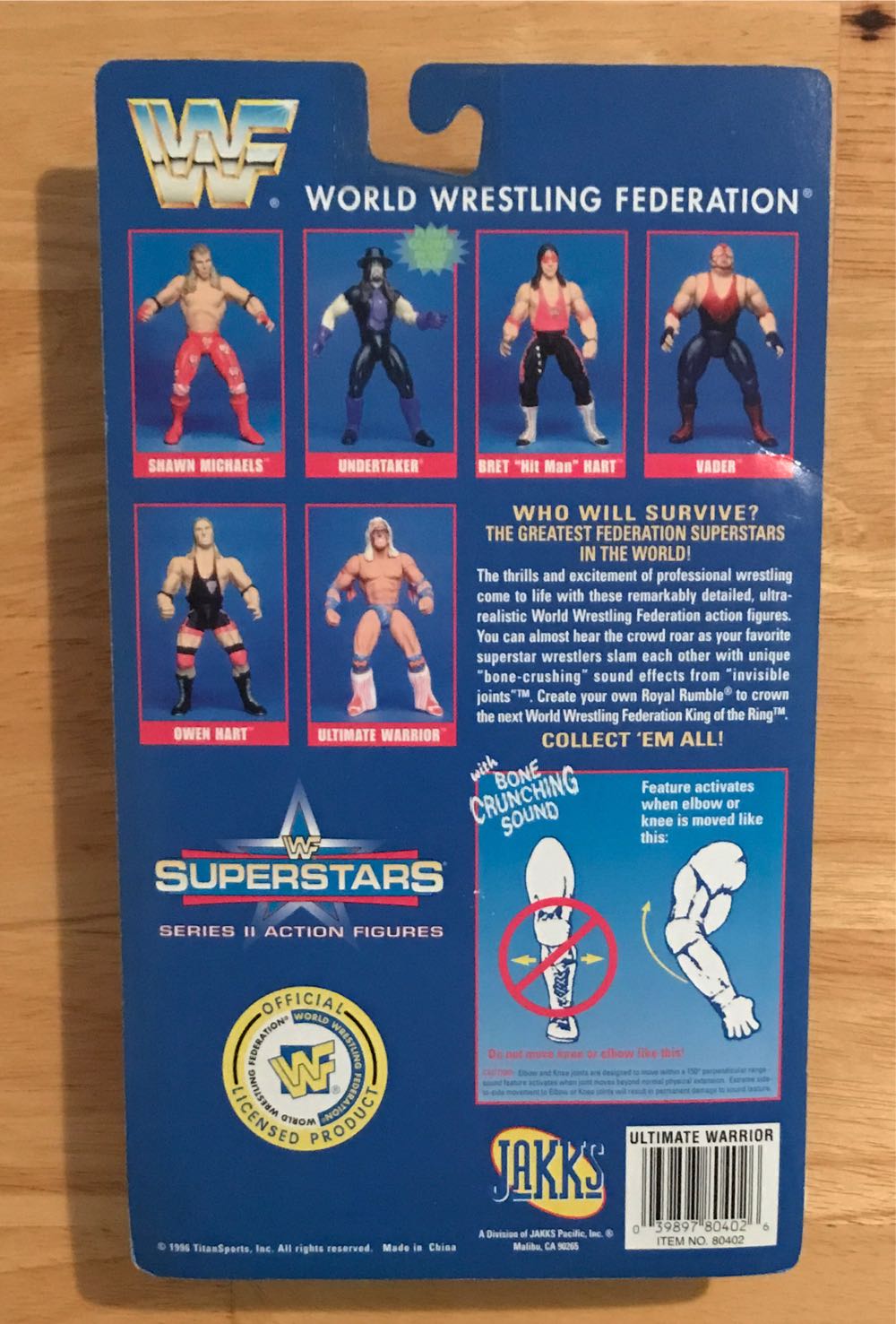 Ultimate Warrior - Jakks WWF Superstars Series 2 - Jakks Pacific (WWF Superstars Series 2) action figure collectible [Barcode 039897804026] - Main Image 2