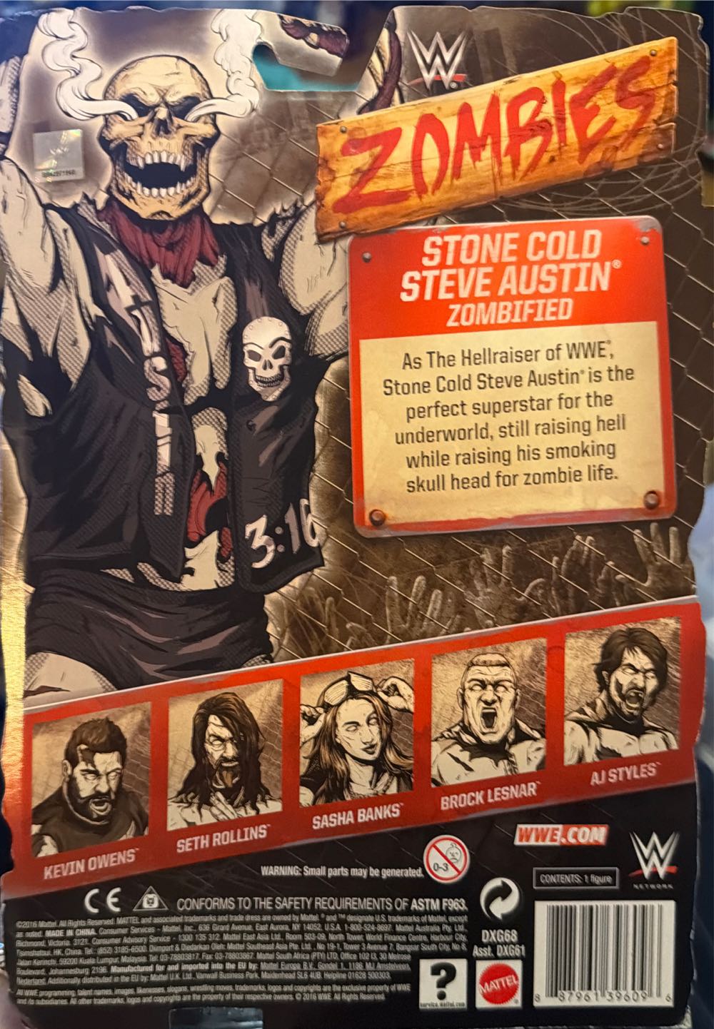 WWE Zombies Stone Cold Steve Austin - Mattel (WWE Zombies - Series 2) action figure collectible [Barcode 887961396096] - Main Image 3