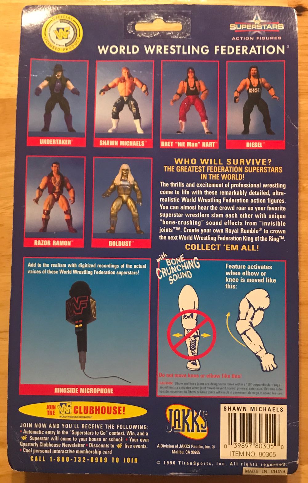 Shawn Michaels - Jakks Pacific (WWF Jakks Bone Crunching Action) action figure collectible - Main Image 2