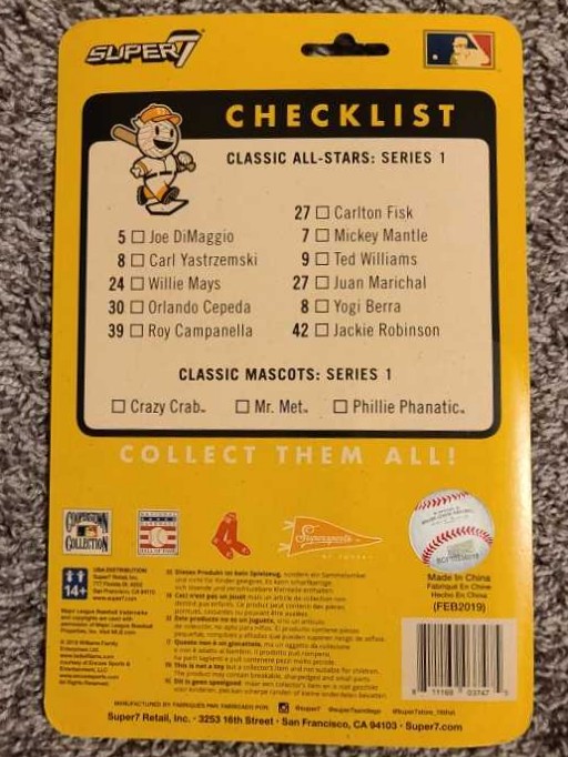 Classic All- Stars Ted Williams No.9 - Super 7 (MLB) action figure collectible [Barcode 811169037475] - Main Image 2