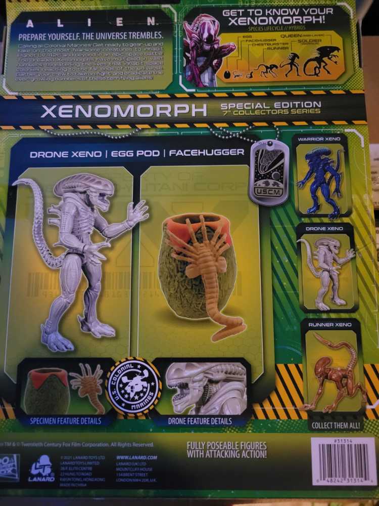 Xenomorph Alien Drone w/ Facehugger & Egg - Lanard Toys (Aliens Collection) action figure collectible [Barcode 048242313144] - Main Image 2