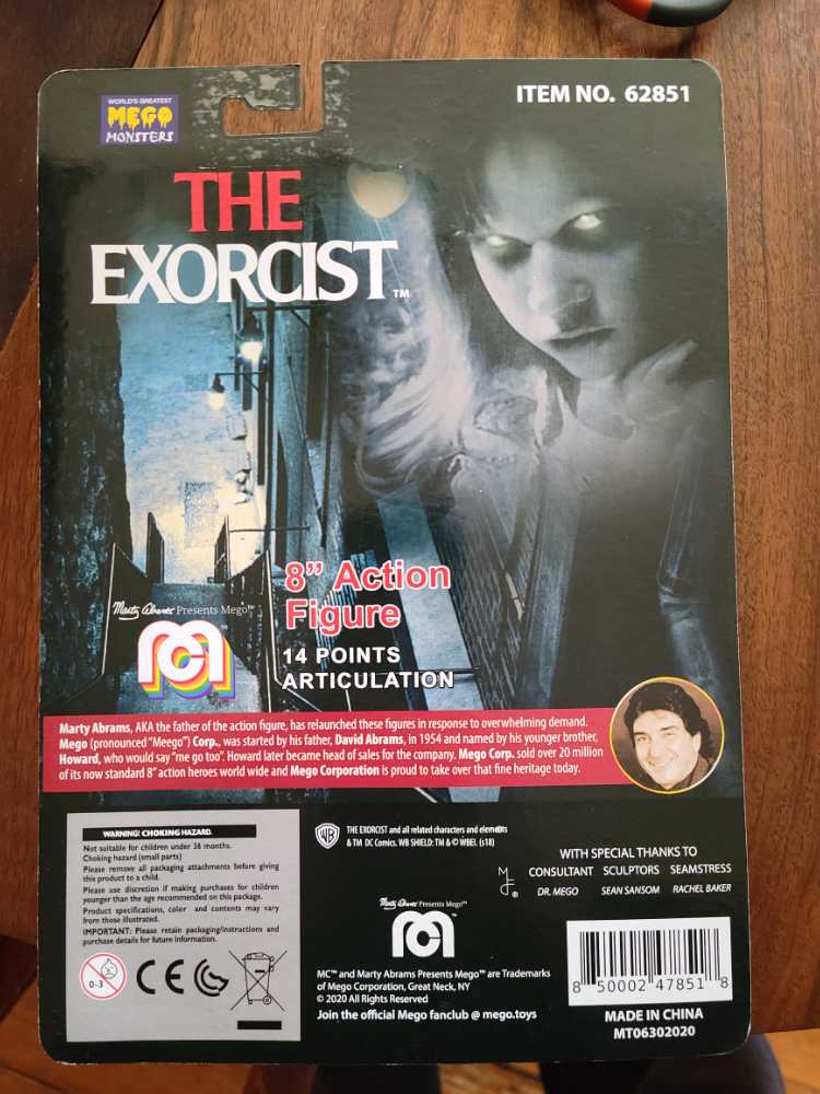 Mego: The Exorcist - Reagan - Mego Corp (Horror) action figure collectible [Barcode 850002478518] - Main Image 2
