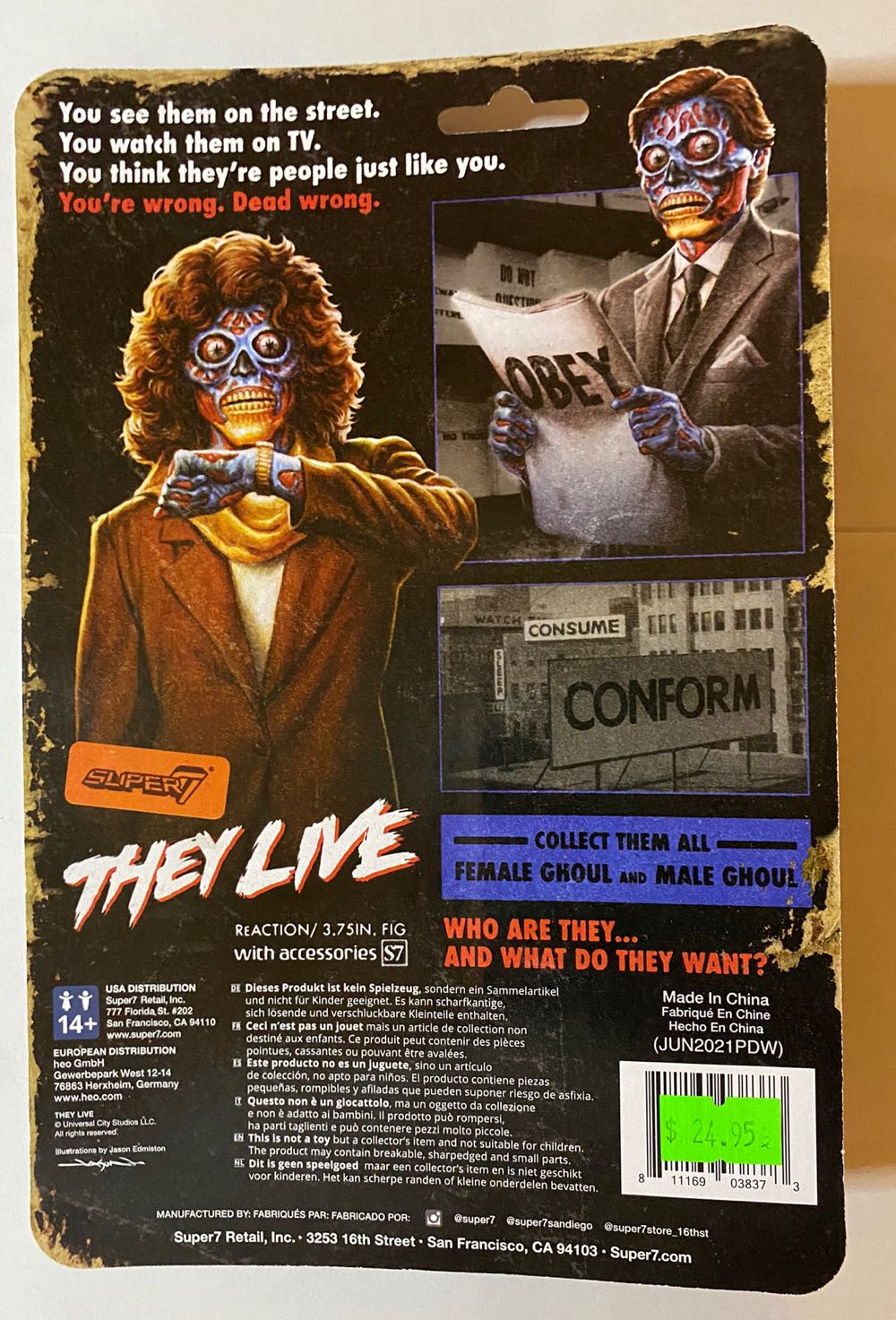 They Live Male Ghoul - Super 7 (ReAction Figures) action figure collectible [Barcode 811169038373] - Main Image 2