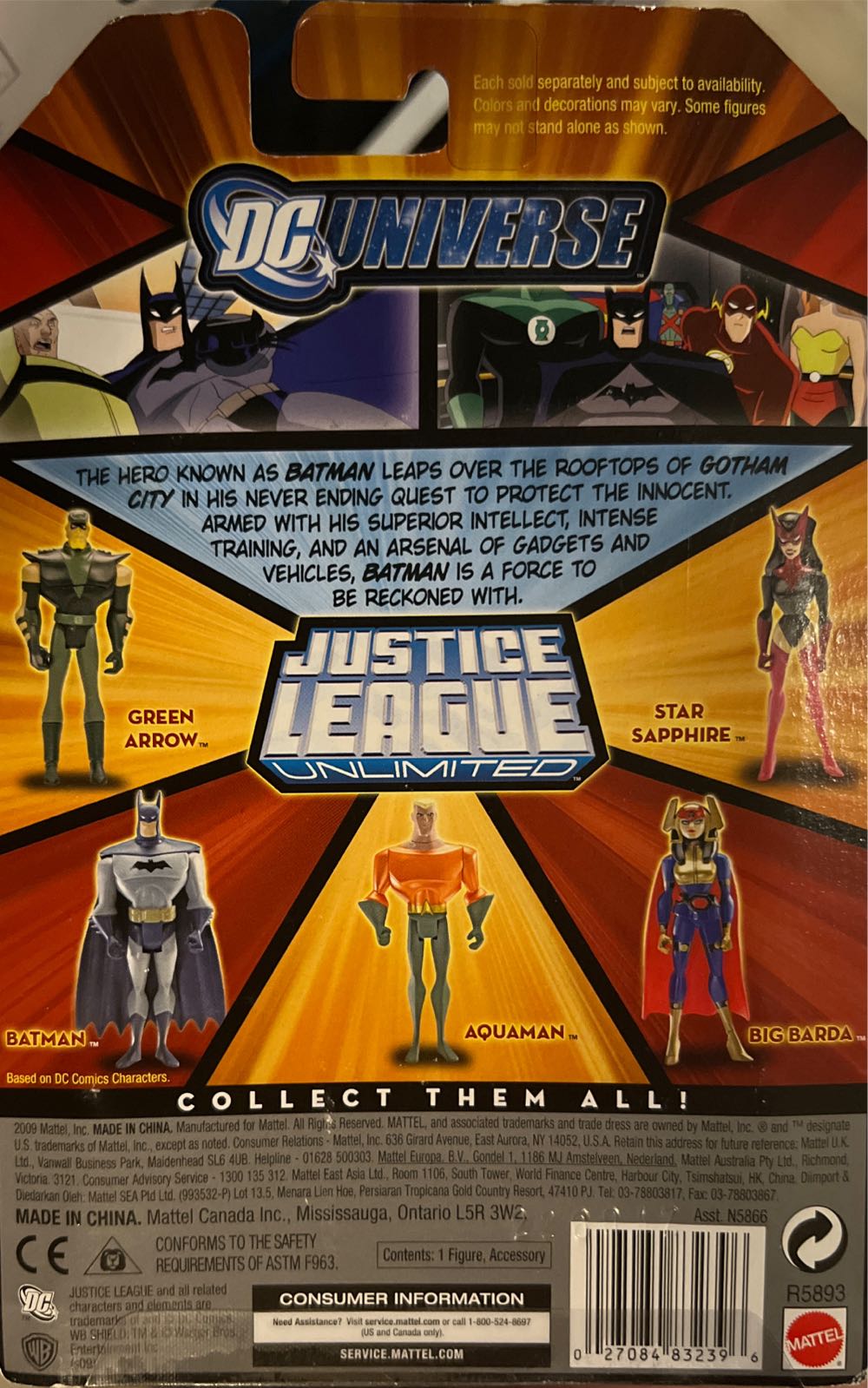 JLU Batman Gray - Mattel (Justice League Animated) action figure collectible [Barcode 027084832396] - Main Image 2